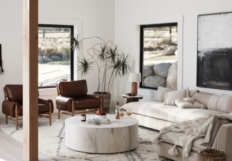 White wash dram coffee table