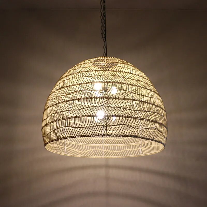 rattan ceiling Light