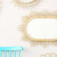 Rattan sun mirror star shape